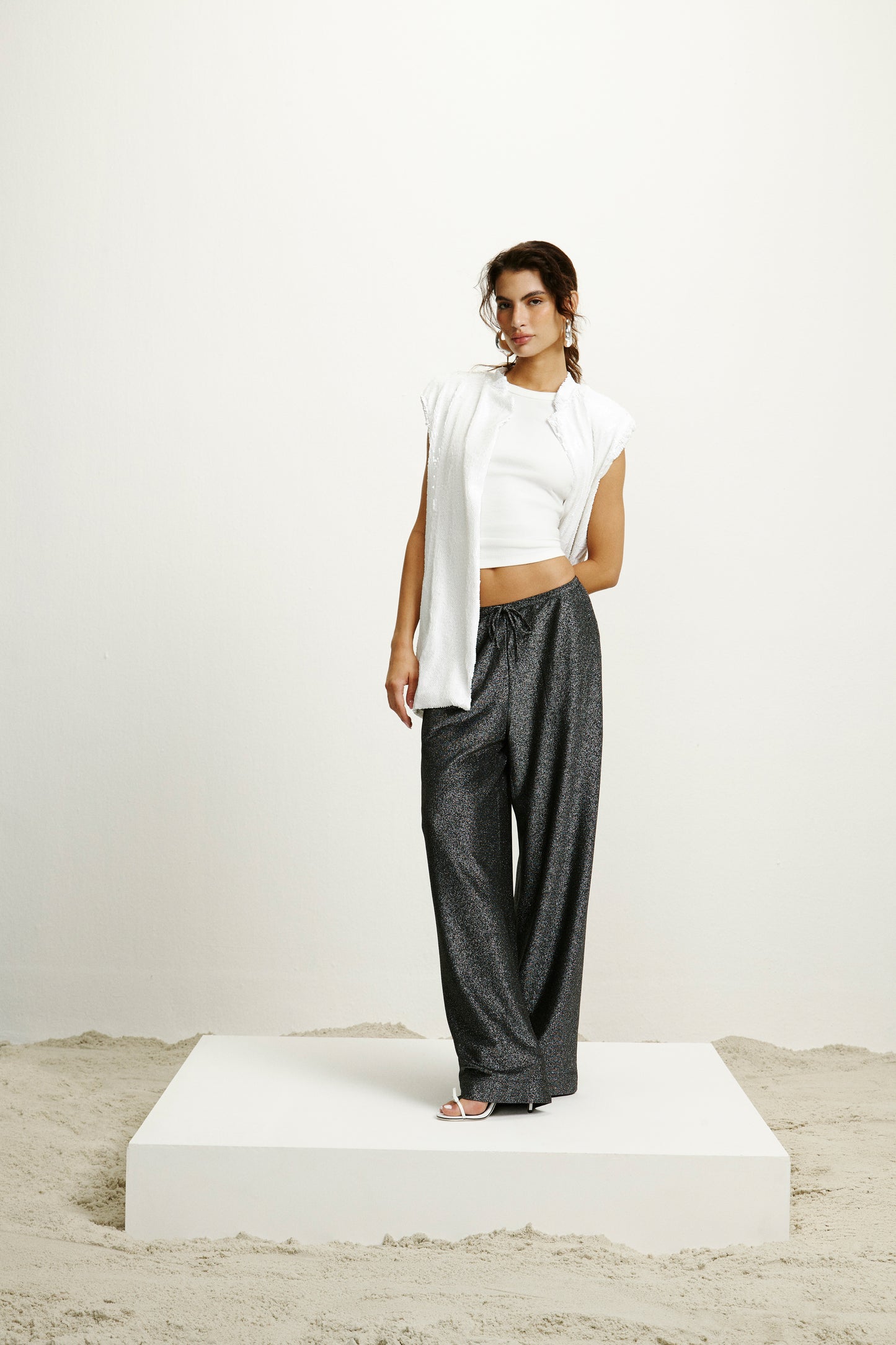 Calça Lurex Cós Fino - Kronne