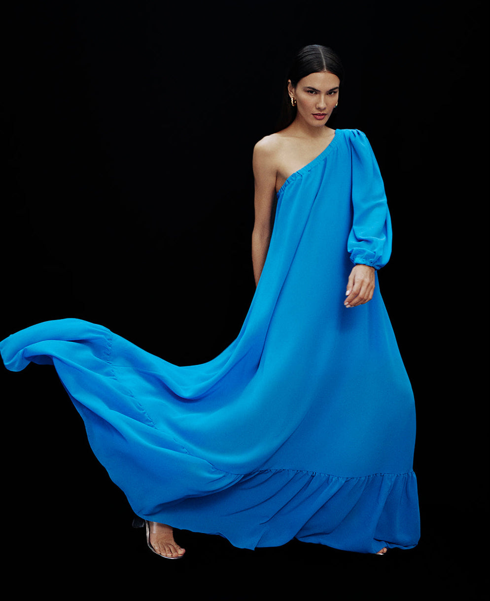 VESTIDO KRONNE FLUIDO OMBRO ÚNICO