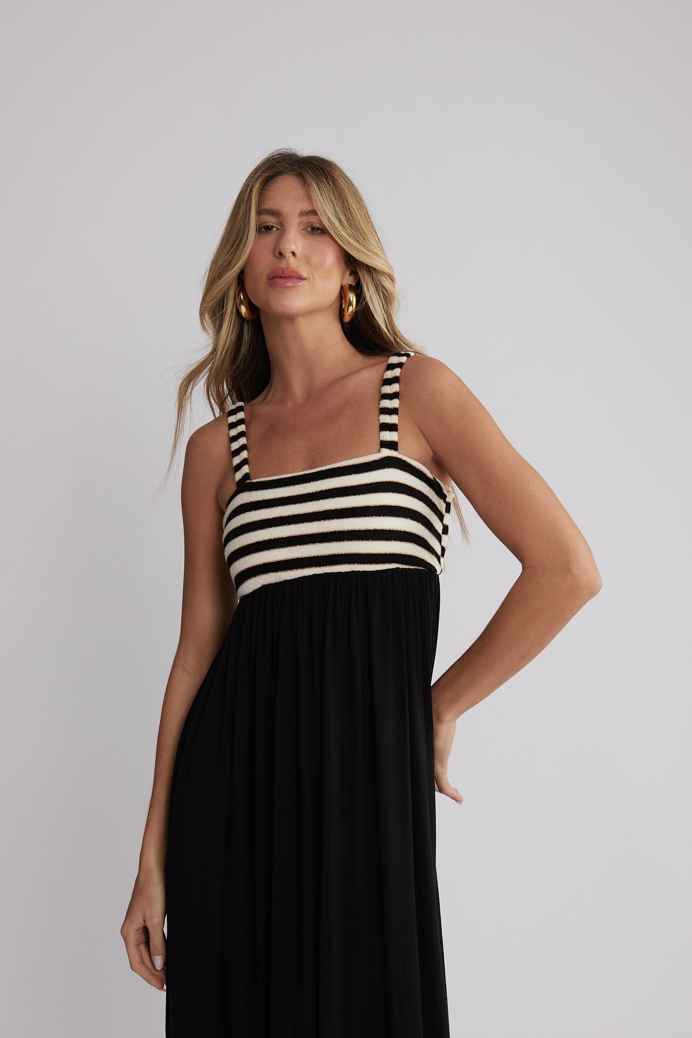 Vestido longo c/ listra - Kronne