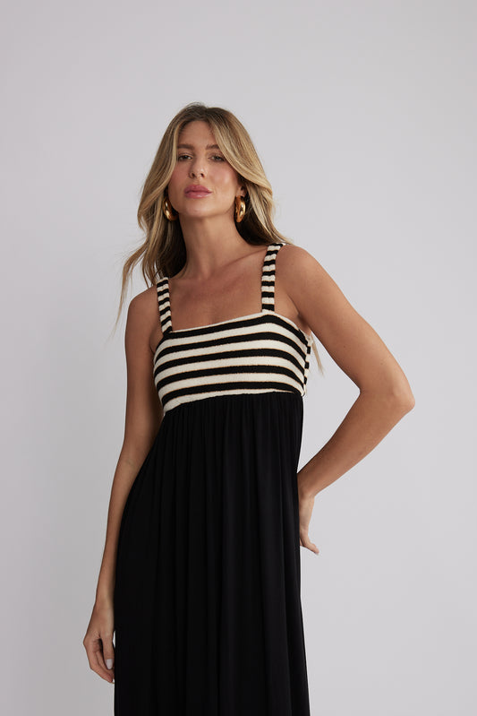 Vestido longo c/ listra - Kronne