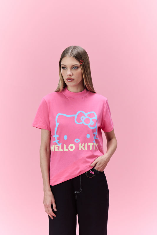 T-shirt gola alta Kitty Amarela
