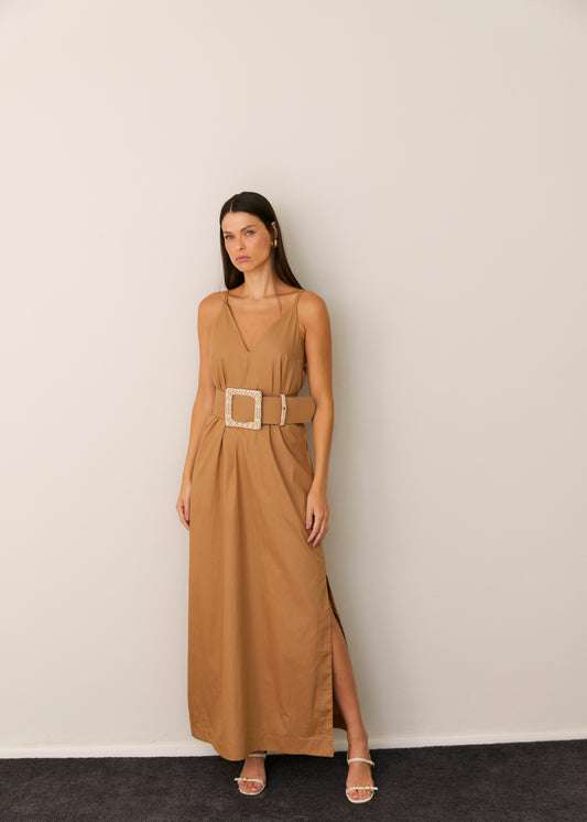 VESTIDO LONGO KRONNE DECOTE V