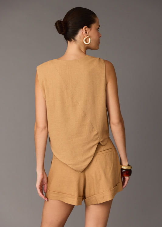 BLUSA ASSIMÉTRICA LINHO KRONNE