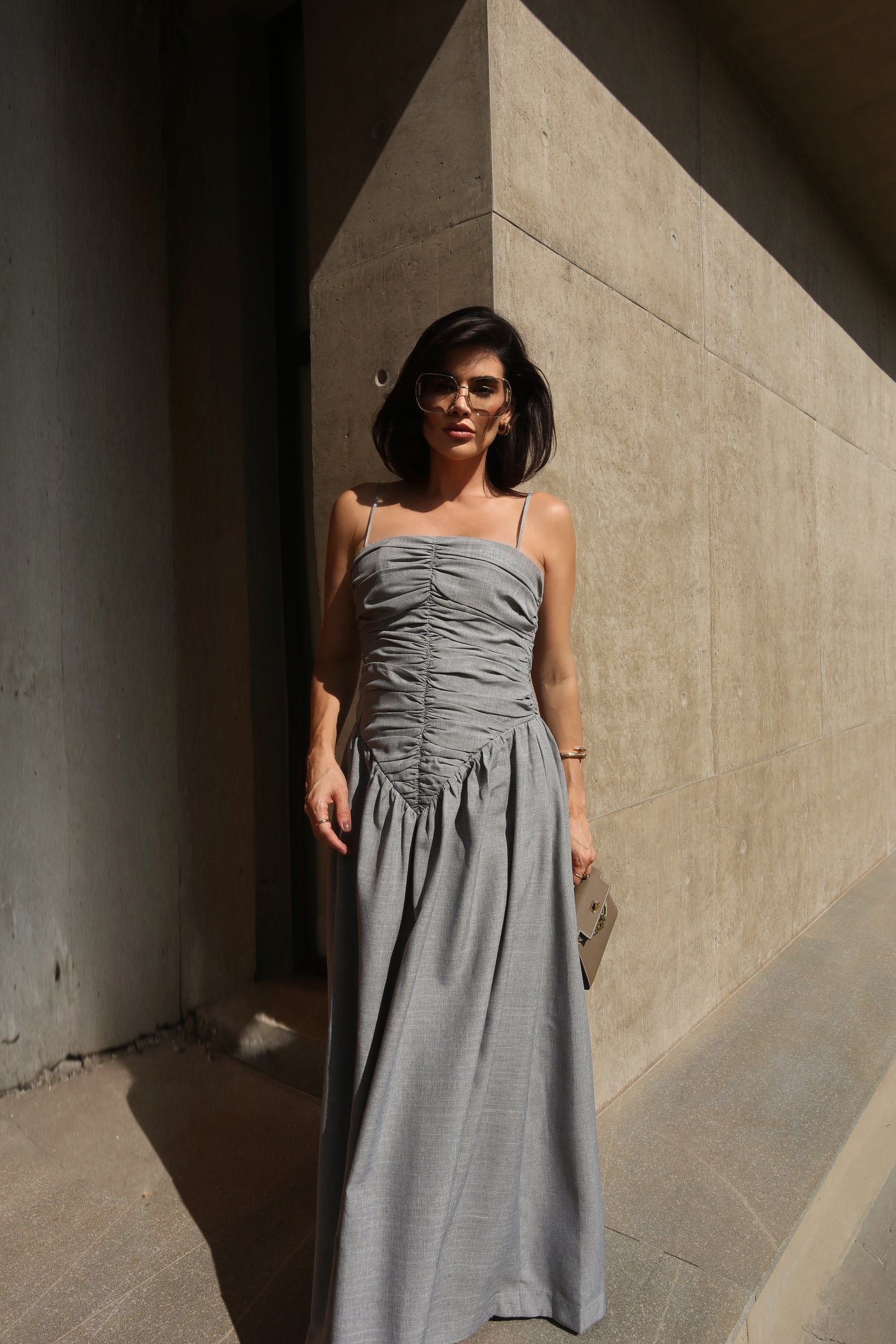 VESTIDO RECORTE DRAPEADO KRONNE