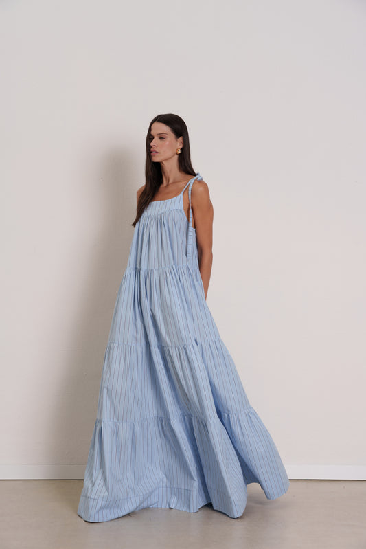 VESTIDO LONGO LISTRADO KRONNE