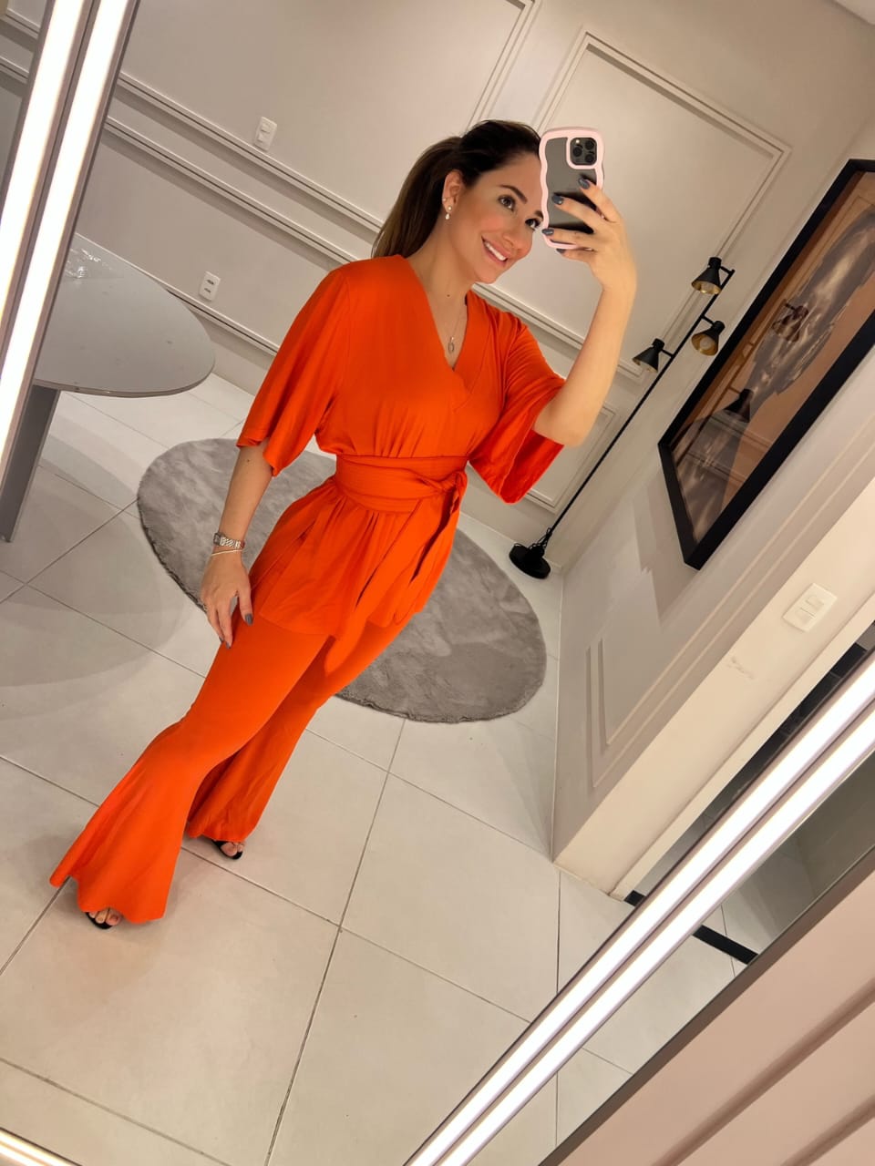 Blouse and flare pants set