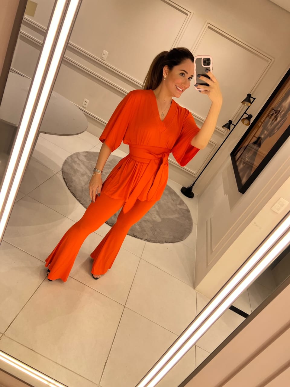 Blouse and flare pants set
