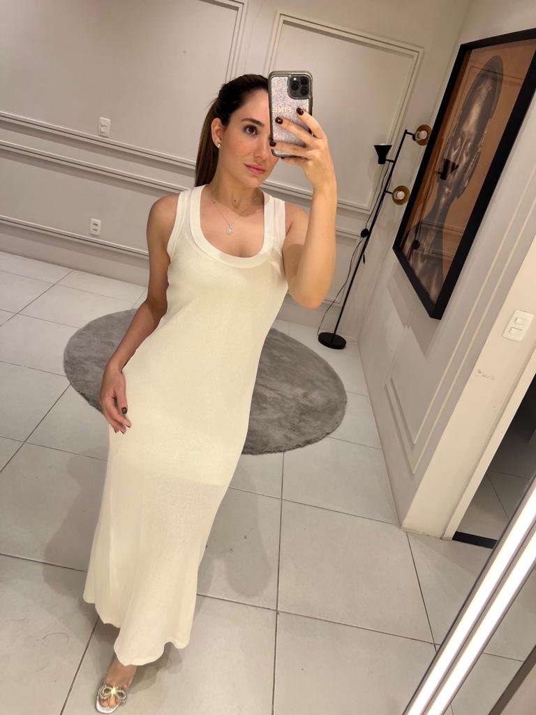 VESTIDO DECOTE U LONGO REGATA KRONNE