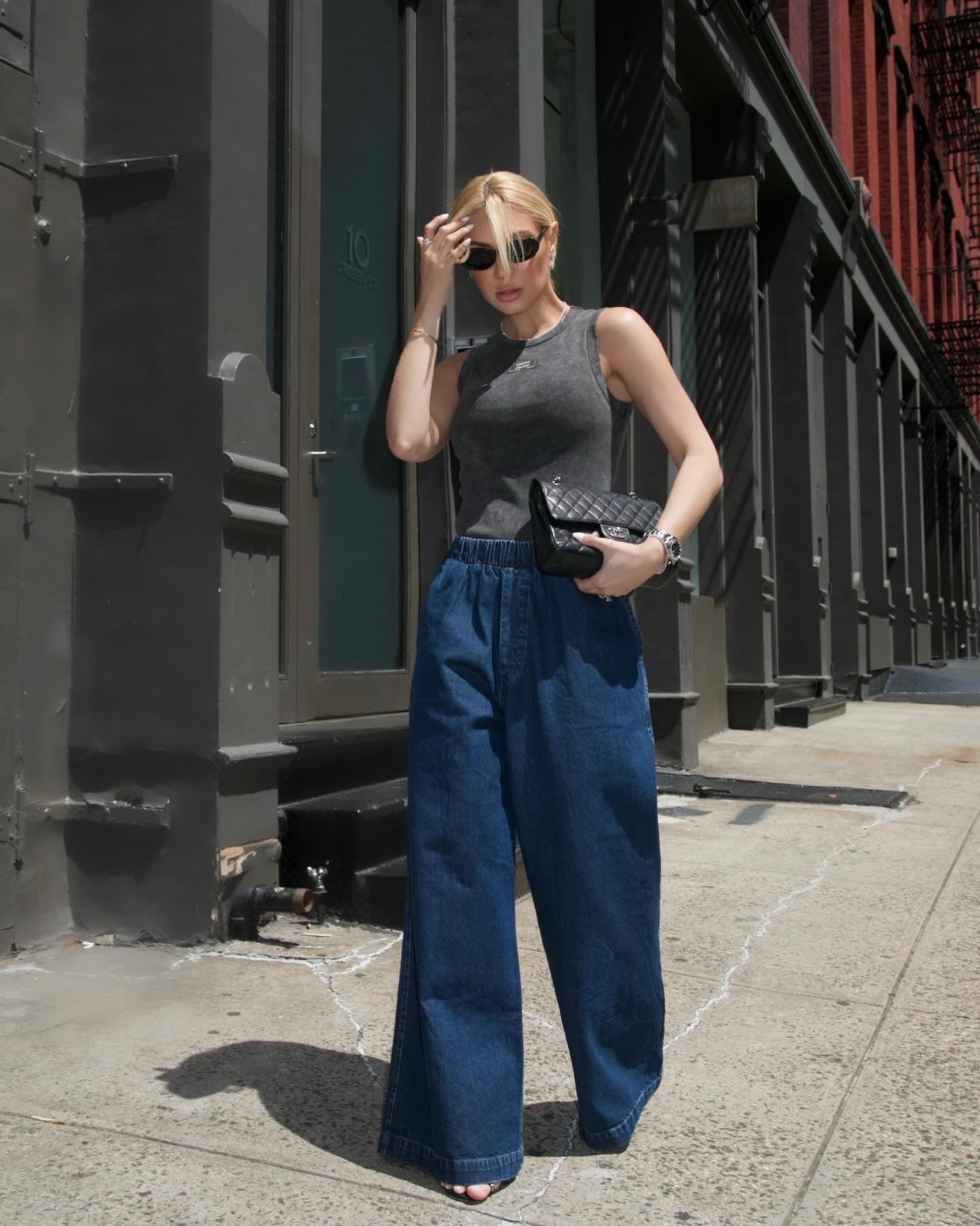 Calça jeans ampla - Kronne