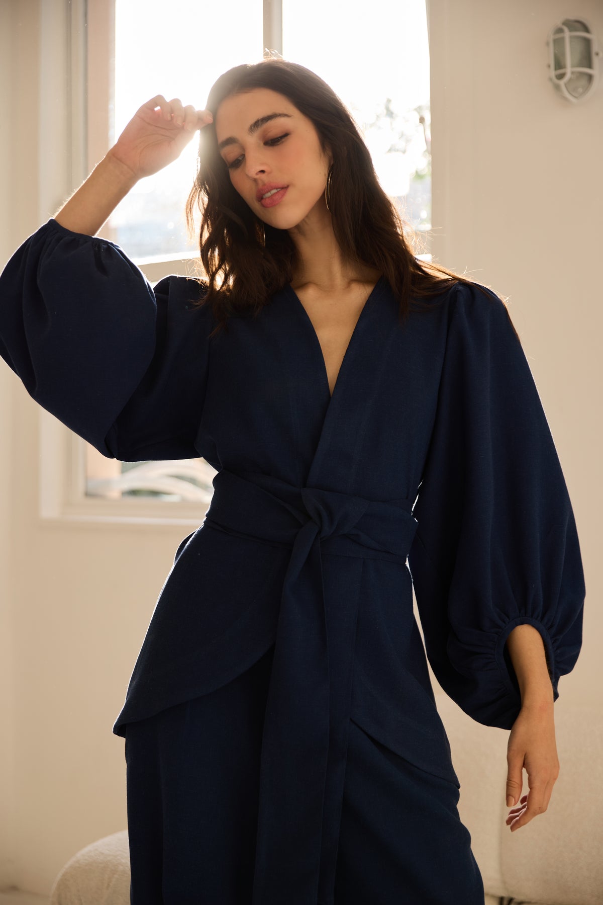 CONJUNTO KIMONO + CALÇA LINHO KRONNE