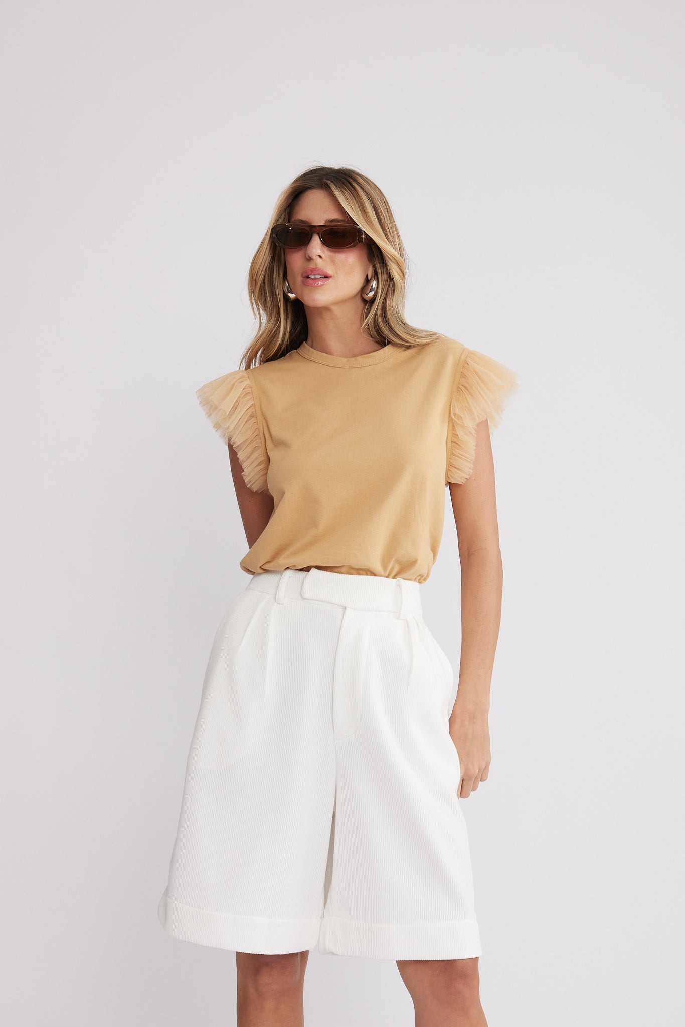 BLUSA MANGA COM TULE KRONNE