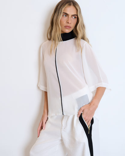 BLUSA GOLA ALTA COM VIÉS KRONNE