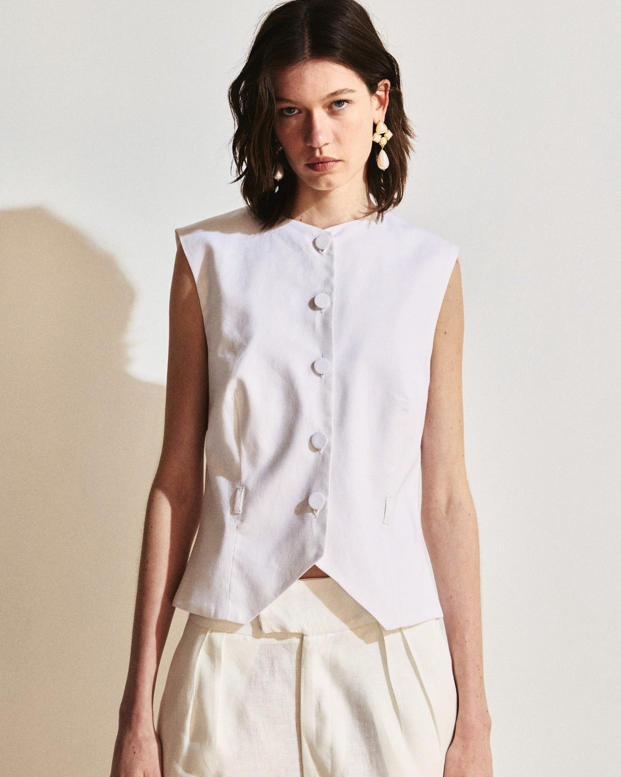 BLUSA ALFAIATARIA LINHO C/ CINTO KRONNE