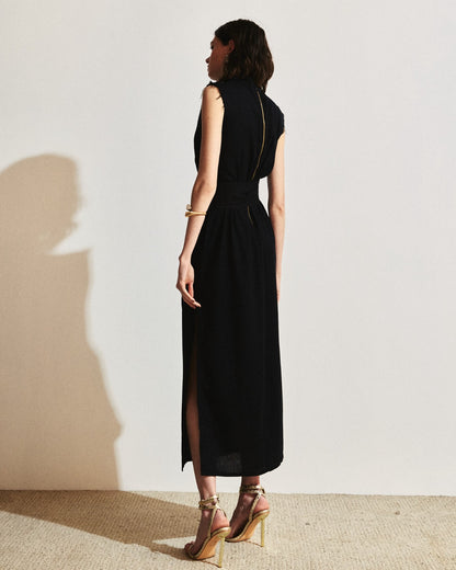 VESTIDO GOLA ALTA LINHO KRONNE