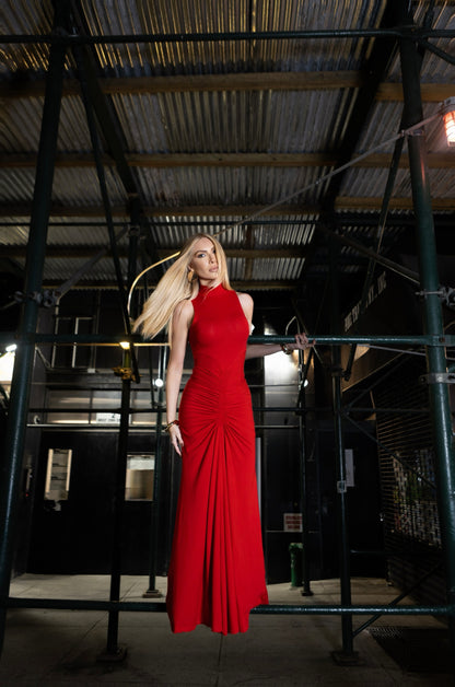 VESTIDO REGATA LONGO FRANZIDO KRONNE