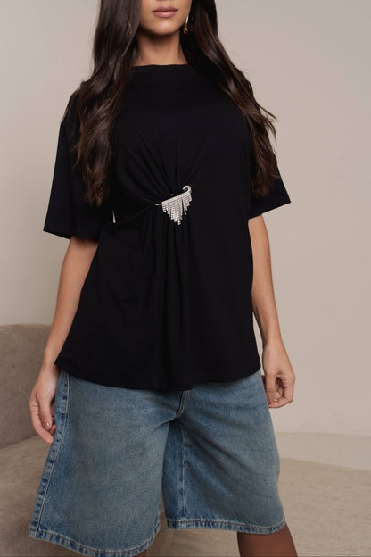 TSHIRT COM BROCHE STRASS