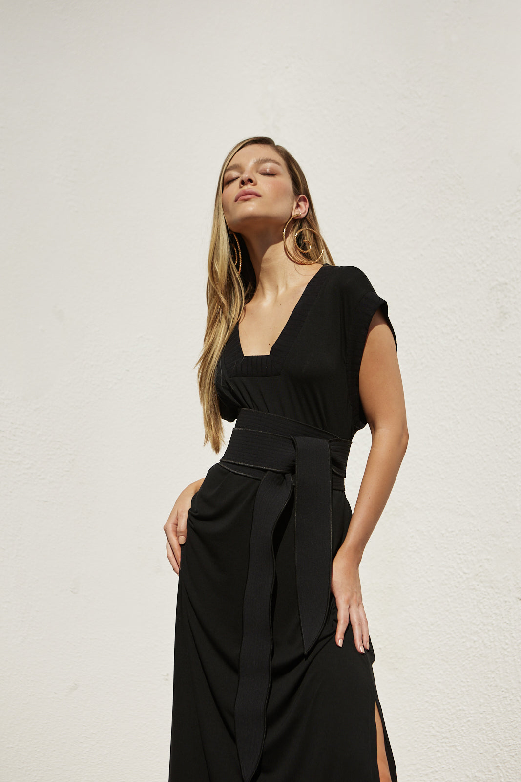 Vestido longo decote
