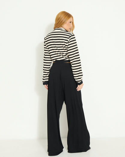 CONJUNTO CASACO LISTRADO E CALÇA CÓS ELASTICO