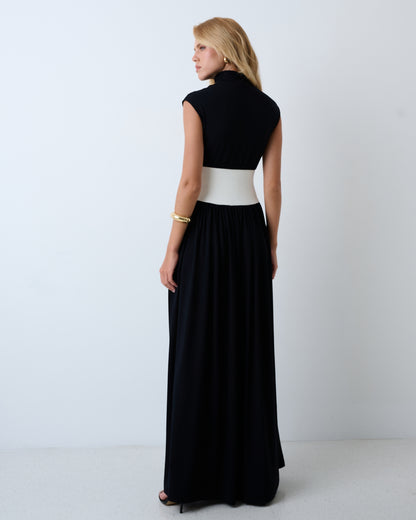 VESTIDO LONGO BICOLOR KRONNE
