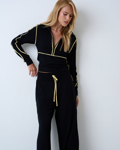CONJUNTO BLUSA GOLA V E CALÇA KRONNE