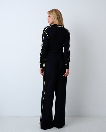 CONJUNTO BLUSA GOLA V E CALÇA KRONNE