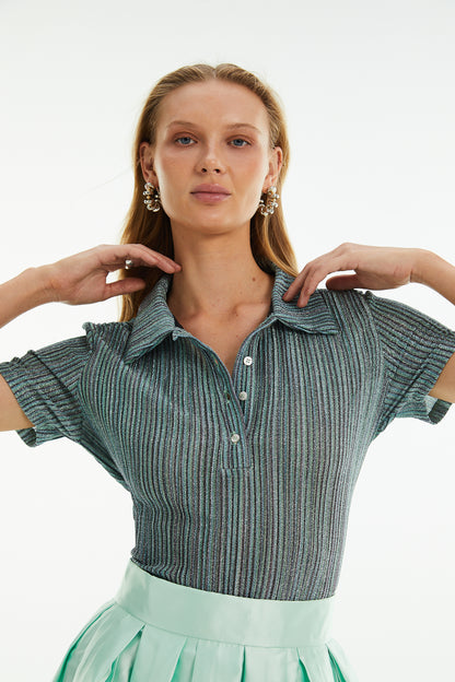 BLUSA GOLA POLO LUREX KRONNE