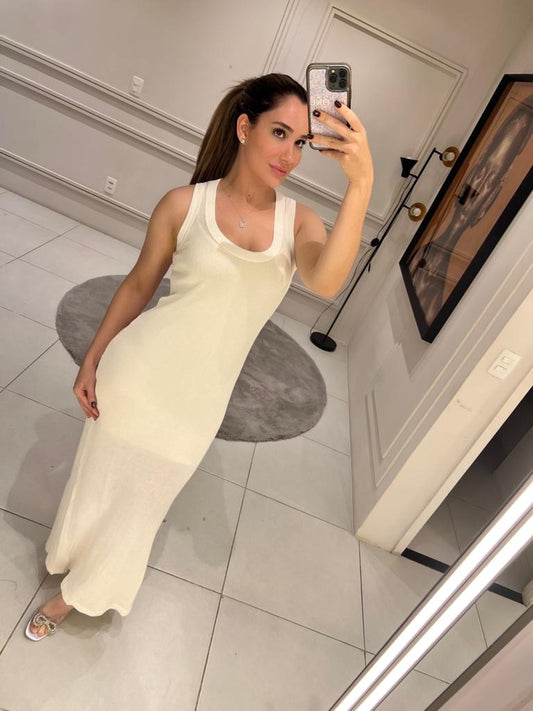 VESTIDO DECOTE U LONGO REGATA KRONNE