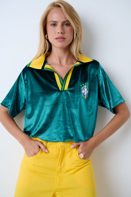 Polo Collar Blouse w/ Rug