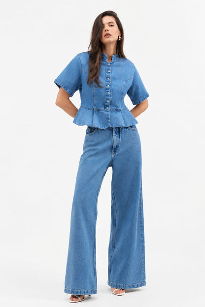 BLUSA PEPLUM JEANS