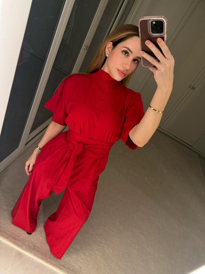 CONJUNTO BLUSA GOLA ALTA + CALÇA AMPLA KRONNE